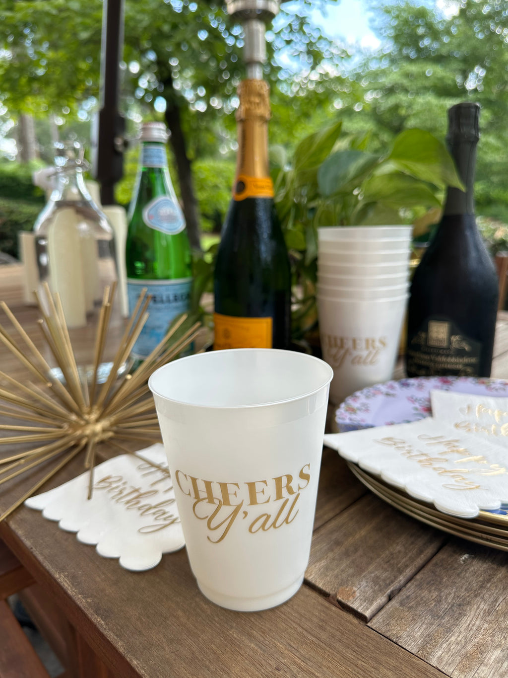 Cheers Y'all! Pearlized Frosted Flex 16 oz Shatterproof Cup | Sleeve of 8