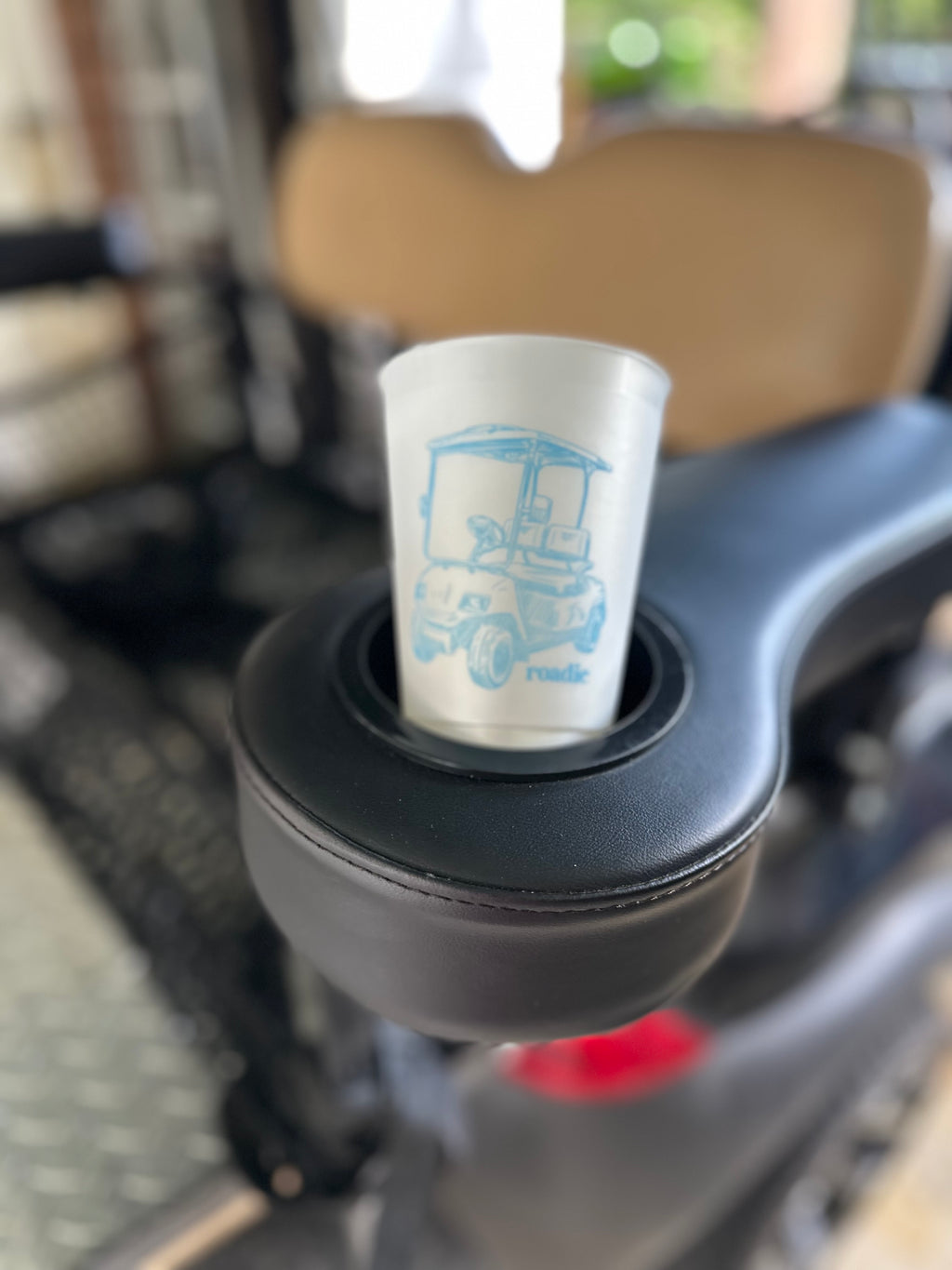 Blue Golf Cart Roadie Pearlized Frosted Flex 16 oz Shatterproof Cups | Sleeve of 8