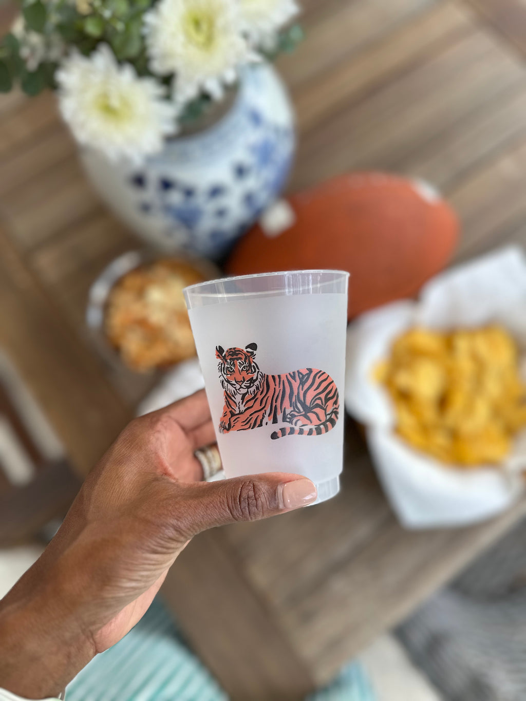 Clemson Tiger Frosted Flex 16 oz Shatterproof Cup | Sleeve of 8