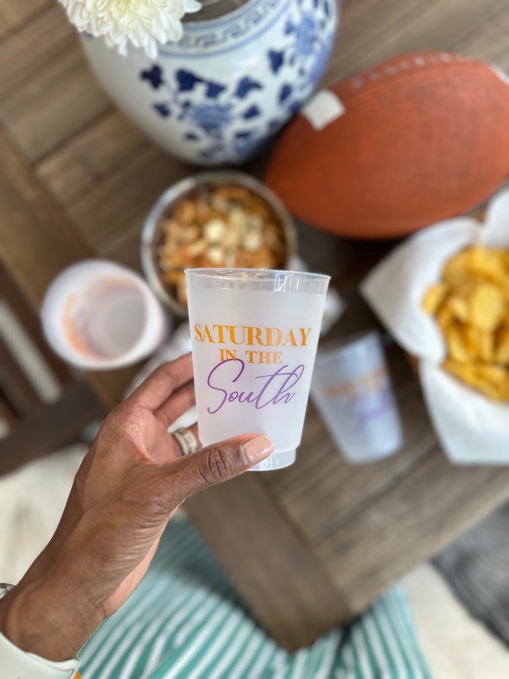 Clemson Saturday in the South Frosted Flex 16 oz Shatterproof Cup | Sleeve of 8